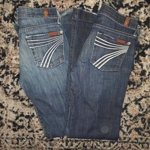 Lot of 2 7 FOR ALL MANKIND JEANS